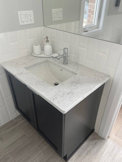 Marble-top vanity