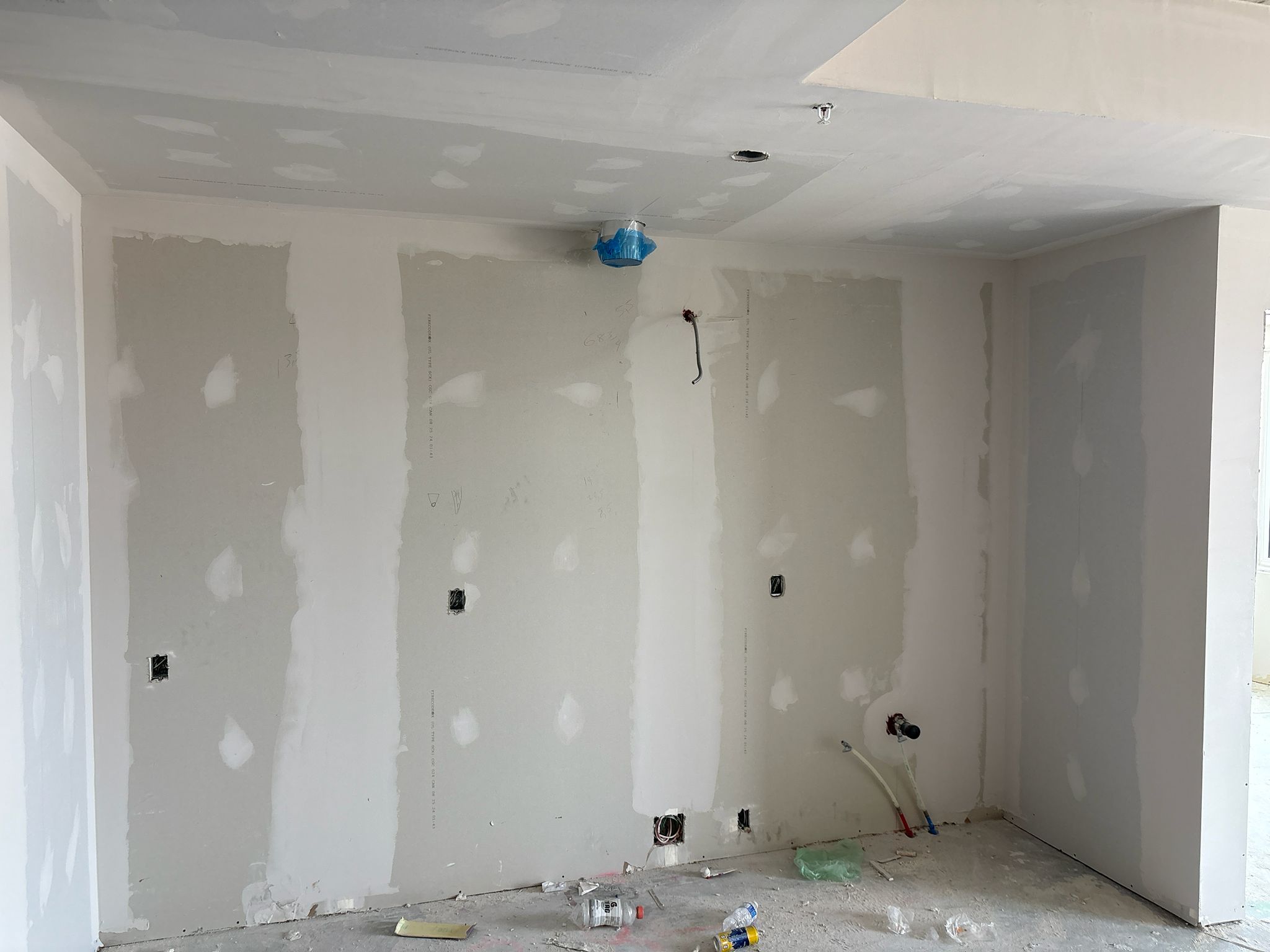 Renovation in progress — drywall stage